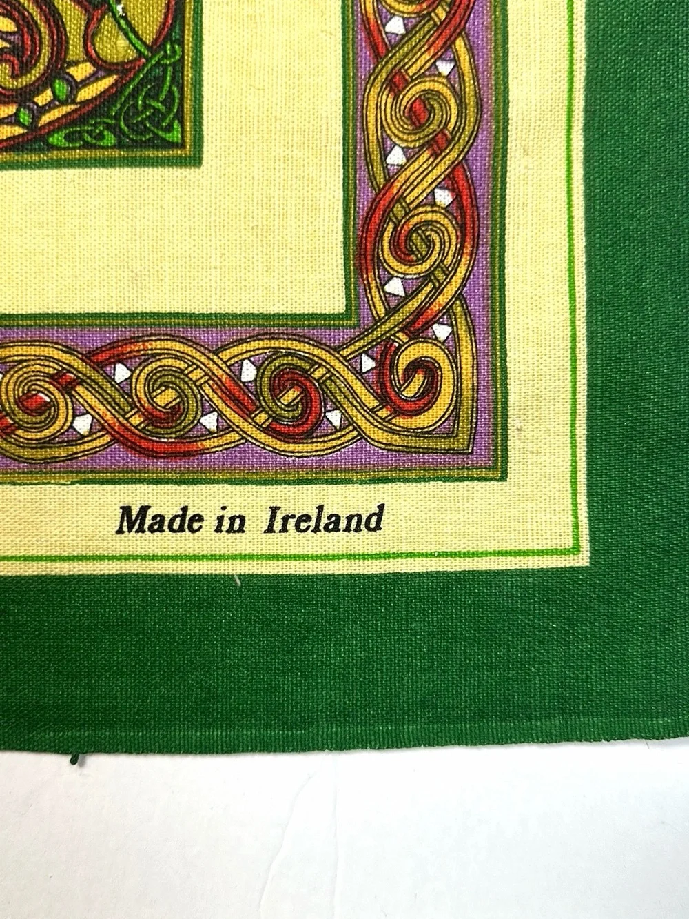 New Vintage Irish Linen Tea Towel Fingal Celtic From The Book Of Kells